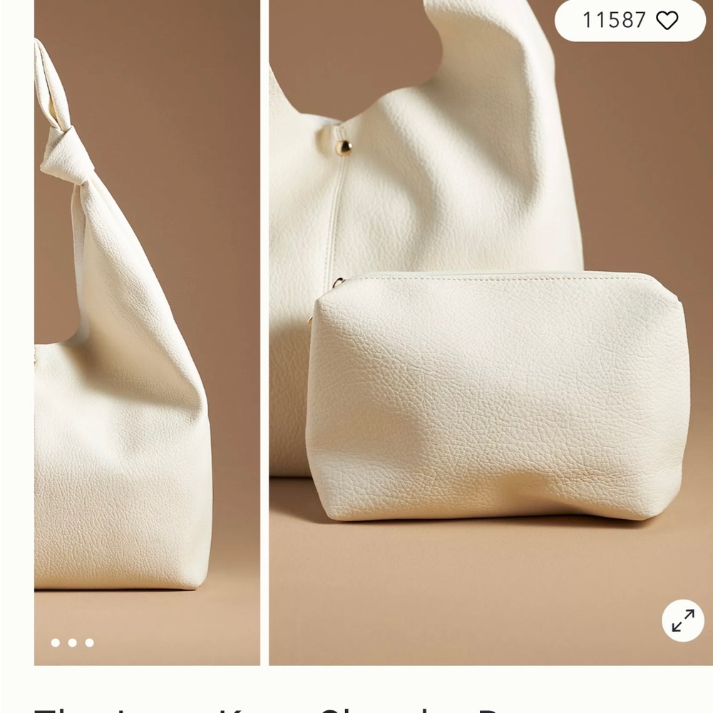 Anthropologie Cream Shoulder Bag Set